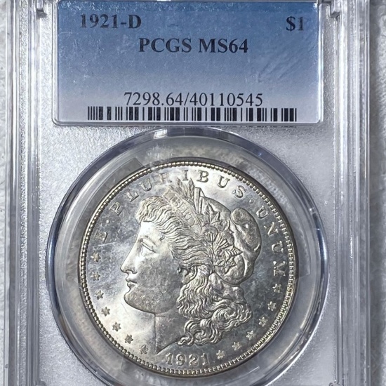 1921-D Morgan Silver Dollar PCGS - MS64