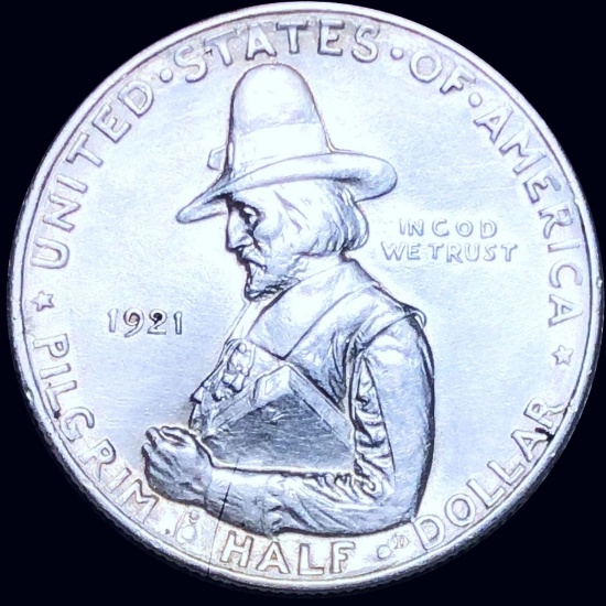 1921 Pilgrim Half Dollar CLOSELY UNCIRCULATED