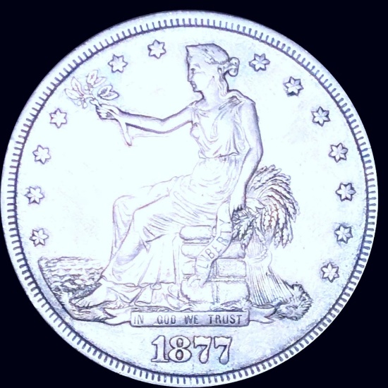 1877 Silver Trade Dollar NEARLY UNCIRCULATED
