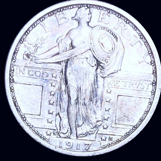1917-S Type 1 Standing Quarter NEARLY UNC