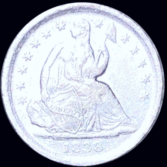 1838 Seated Half Dime ABOUT UNCIRCULATED
