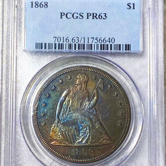 1868 Seated Liberty Dollar PCGS - PR63