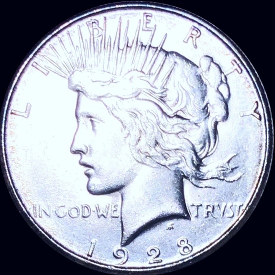1928-S Silver Peace Dollar CLOSELY UNCIRCULATED