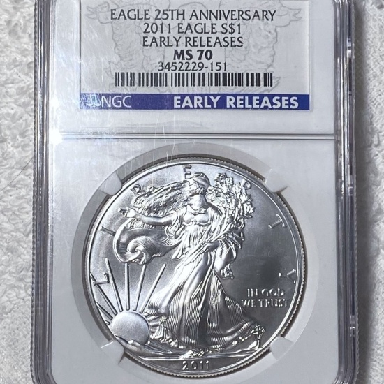 2011 Silver Eagle NGC - MS70 EARLY RELEASES