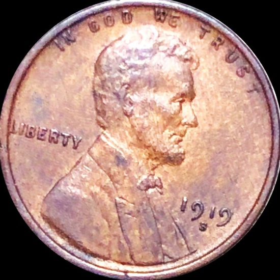 1919-S Lincoln Wheat Penny LIGHTLY CIRCULATED