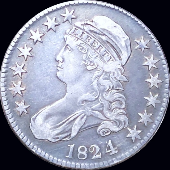 1824 Capped Bust Half Dollar LIGHTLY CIRCULATED