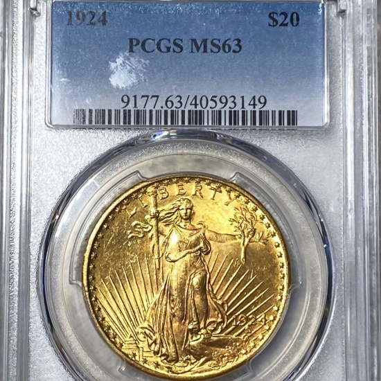 1924 $20 Gold Double Eagle PCGS - MS63