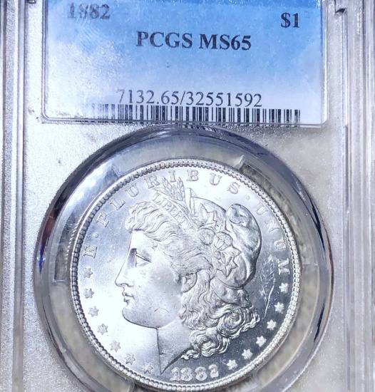 1882 Morgan Silver Dollar PCGS - MS65