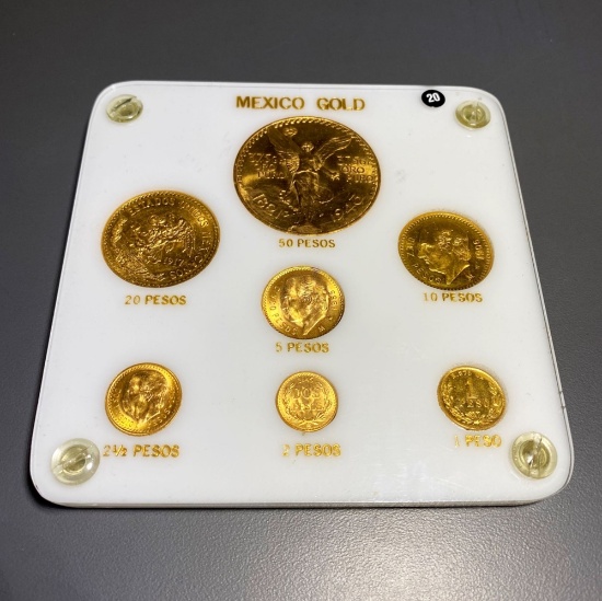 Mexican Gold Pesos FULL SET GEM BU