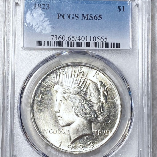 1923 Silver Peace Dollar PCGS - MS65