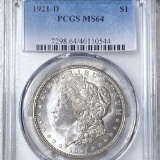 1921-D Morgan Silver Dollar PCGS - MS64
