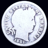 1901-S Barber Silver Dime NICELY CIRCULATED