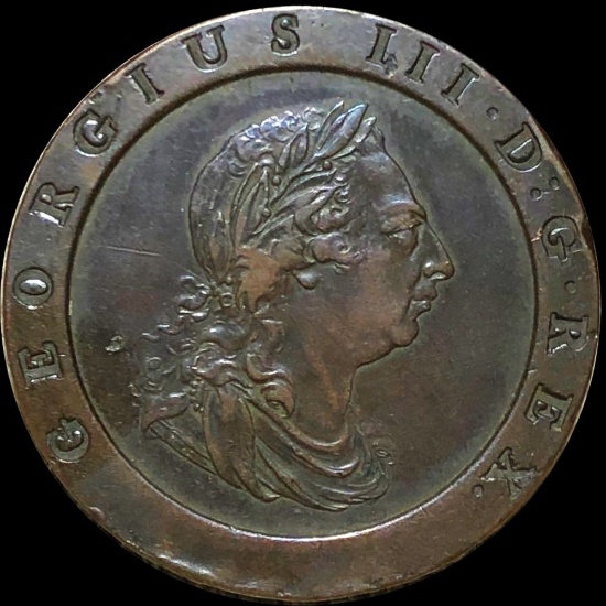 1797 Britannia Copper 2 Pence NEARLY UNC