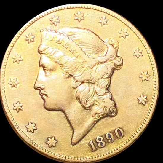 1890-CC $20 Gold Double Eagle NEARLY UNC