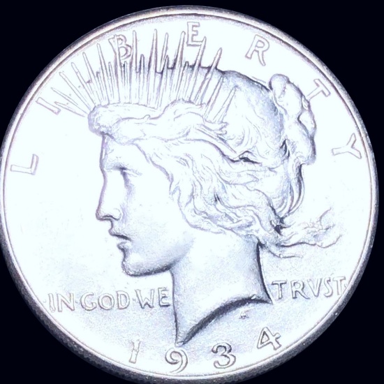 1934-S Silver Peace Dollar NEARLY UNCIRCULATED