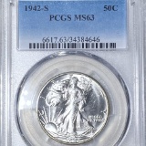 1942-S Walking Half Dollar PCGS - MS63