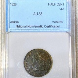 1826 Classic Head Half Cent NNC - AU58