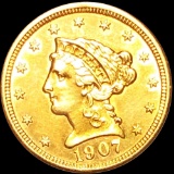 1907 $2.50 Gold Quarter Eagle UNCIRCULATED