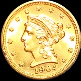 1904 $2.50 Gold Quarter Eagle UNCIRCULATED