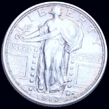 1917-S Type 1 Standing Quarter CLOSELY UNC