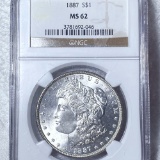 1887 Morgan Silver Dollar NGC - MS62