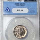 1938-D/D Buffalo Head Nickel ANACS - MS64