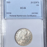 1900 Barber Silver Quarter NNC - MS64