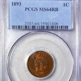 1893 Indian Head Penny PCGS - MS 64 RB