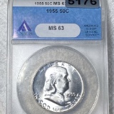 1955 Franklin Half Dollar ANACS - MS63