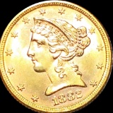 1882 $5 Gold Half Eagle UNCIRCULATED