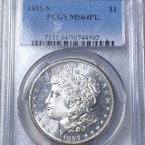 1881-S Morgan Silver Dollar PCGS - MS 64 PL