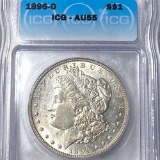 1896-O Morgan Silver Dollar ICG - AU55