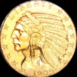 1909-D $5 Gold Half Eagle UNCIRCULATED