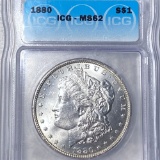 1880 Morgan Silver Dollar ICG - MS62