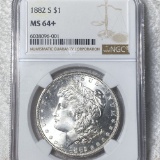 1882-S Morgan Silver Dollar NGC - MS64+