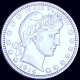 1914 Barber Silver Quarter AU+