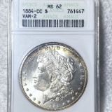 1884-CC Morgan Silver Dollar ANACS - MS62 VAM-2