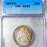 1876-S Seated Liberty Quarter ICG - AU53