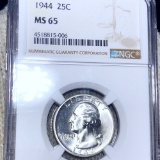 1944 Washington Silver Quarter NGC - MS65