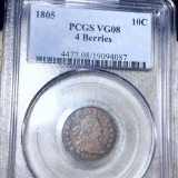 1805 Draped Bust Dime PCGS - VG08 4 BERRIES