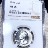 1944 Washington Silver Quarter NGC - MS65