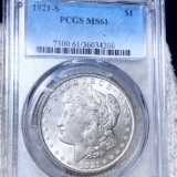 1921-S Morgan Silver Dollar PCGS - MS61