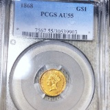 1868 Rare Gold Dollar PCGS - AU55