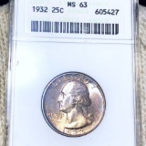 1932 Washington Silver Quarter ANACS - MS63