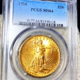 1924 $20 Gold Double Eagle PCGS - MS64