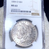 1884-O Morgan Silver Dollar NGC - MS63