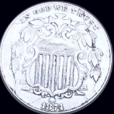 1874 Shield Nickel NEARLY UNCIRCULATED