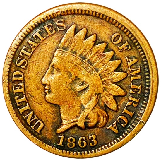 1863 Indian Head Penny LIGHTLY CIRCULATED
