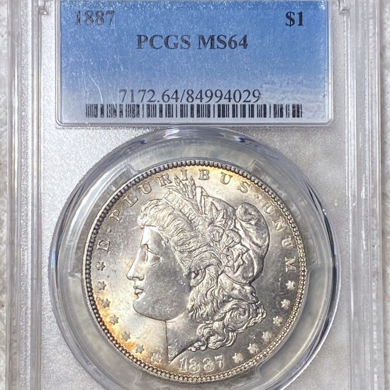 1887 Morgan Silver Dollar PCGS - MS64