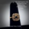 14kt Sapphire-Like & Diamond Halo Fashion Ring